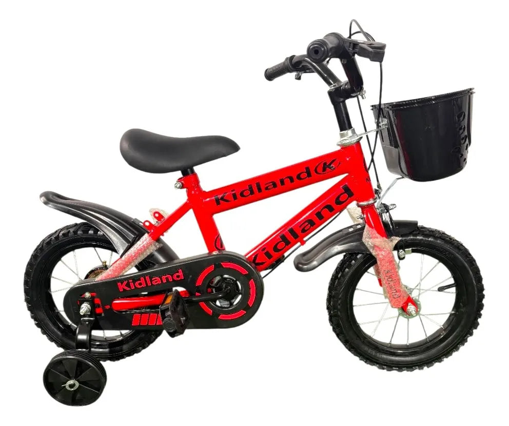 Bicicleta Infantil Kidland Paseo Rodado 12 con Rueditas y Canasto