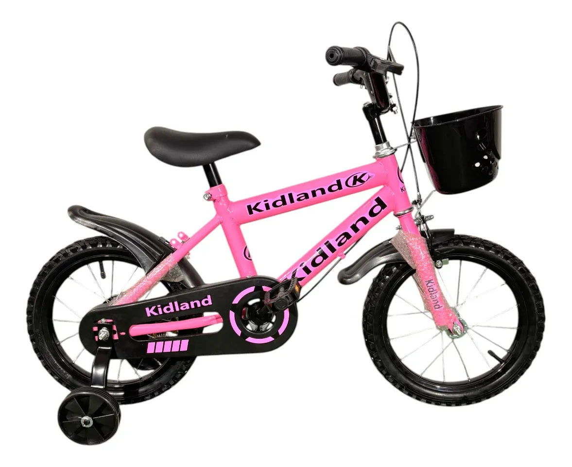 Bicicleta Infantil Kidland Paseo Rodado 16 con Rueditas y Canasto