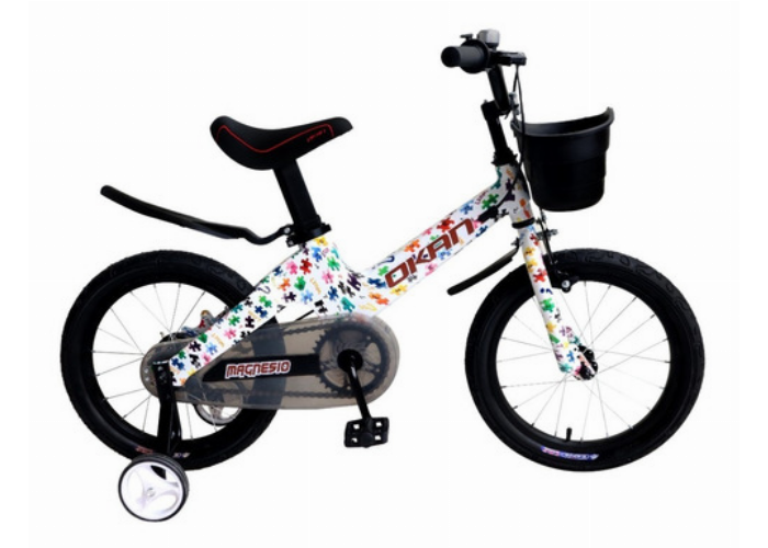 Bicicleta Infantil Okan Magnesio Puzzle Rodado 16 C/canasto