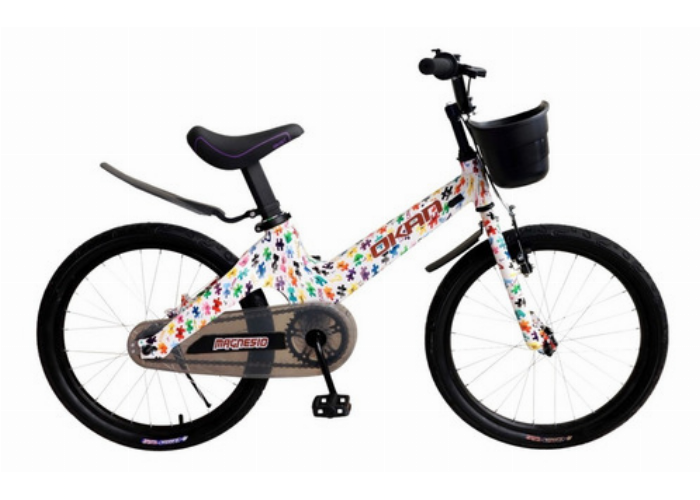 Bicicleta Infantil Okan Magnesio Puzzle Rodado 20 C/canasto