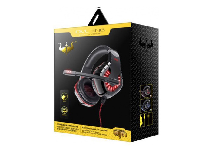 Auriculares Para Ps4 Luces Led Gamer Ovleng Gt-81 Color Negro