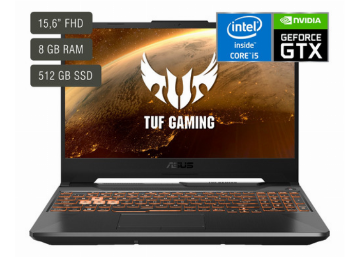 Notebook Gaming Asus 15,6'' Core I5 8gb 512gb Gtx1650